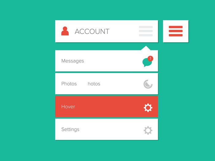تکنیک های طراحی منو وب سایت