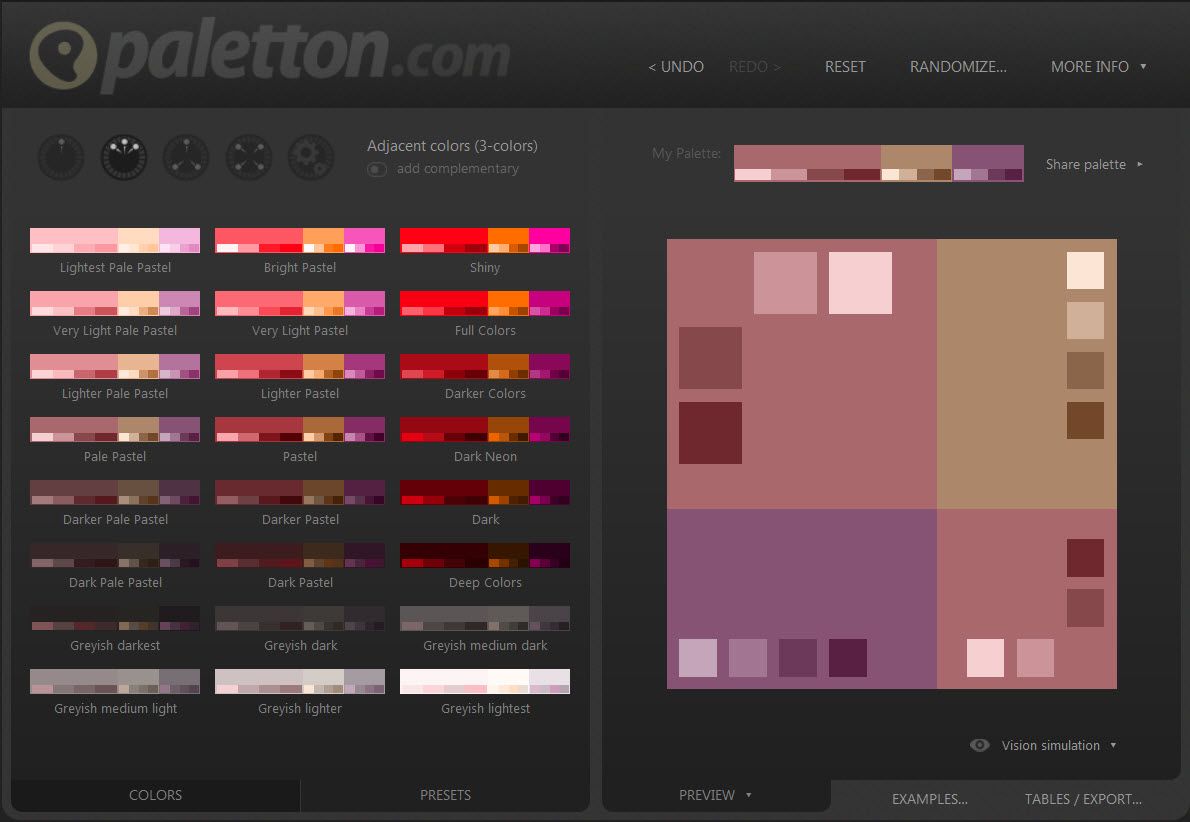 ابزار انتخاب رنگ paletton